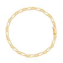 Pulseira Masculina Grumet Em Ouro 18k 1x1 Elo Alternado 5mm Pulseira Masculina Grumet Em Ouro 18k 1x1 Elo Alternado 5mm