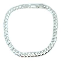 Pulseira Masculina Grumet Escama Peixe Prata Pura Maciça 925
