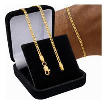 Pulseira Masculina Grumet Italiana 2mm Folheada A Ouro 18k