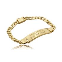 Pulseira Masculina Grumet Seja Forte Banho Ouro 18k 21cm Pulseira Masculina Grumet Seja Forte Banho Ouro 18k 21cm