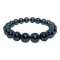 Pulseira Masculina Hematita Esferas 10mm Fortalecimento