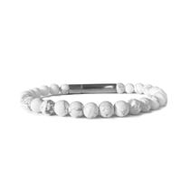 Pulseira Masculina Howlita Branca Josh Comprimento:18 cm Pulseira Masculina Howlita Branca Josh Comprimento:18 cm
