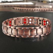 Pulseira Masculina Imã Germânio Cobre Contra Radiação