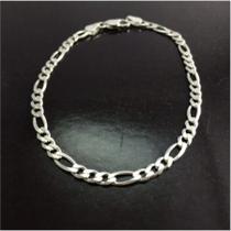 Pulseira Masculina Italiana Prata 925 Modelo 3/1 4 Mm 20 Cm Pulseira Masculina Italiana Prata 925 Modelo 3/1 4 Mm 20 Cm