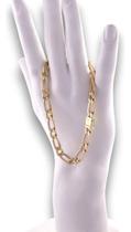Pulseira Masculina Laço 1x1 Ouro 18k 750 21cm Fecho Gaveta