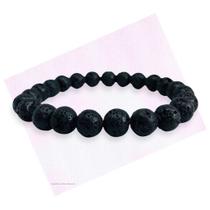 Pulseira Masculina Lava Vulcânica Esfera Média 8MM- Proteção