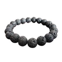 Pulseira Masculina Lava Vulcânica Esferas 10mm - Proteção Pulseira Masculina Lava Vulcânica Esferas 10mm - Proteção