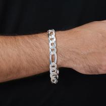 Pulseira Masculina Modelo 3x1 Grossa Italiana Maciça Em Prata 925