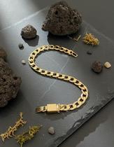 Pulseira Masculina Neromen Grumet Banho Ouro 18k 21cm