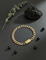 Pulseira Masculina Neromen Grumet Parma Banho Ouro 18k 19cm