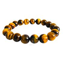 Pulseira Masculina Olho de Tigre Esfera 10mm - Proteção
