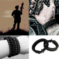 Pulseira Masculina Paracord 550 Jawbreaker Bracelete Sobrevivência Policial EDC Tático Militar