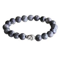 Pulseira masculina pedra labradorite com Buda prata Pulseira masculina pedra labradorite com Buda prata