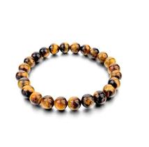 Pulseira Masculina Pedras Olho De Tigre