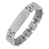 Pulseira masculina placa aço 22cm