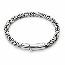 Pulseira Masculina Ponto Peruano 6,5 mm Prata de Bali 925