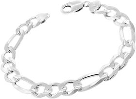 Pulseira Masculina Prata 3x1 Corrente Bracelete Aço 8mm Pulseira Masculina Prata 3x1 Corrente Bracelete Aço 8mm