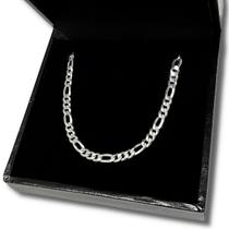 Pulseira Masculina Prata 925 3x1 Figaro 3mm Pulso Legítima Pulseira Masculina Prata 925 3x1 Figaro 3mm Pulso Legítima