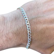 Pulseira Masculina Prata 925 Pulso Grumet 5mm Escama Peixe