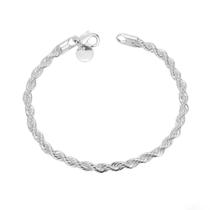 Pulseira masculina Prata Italiana 925 cordão baiano
