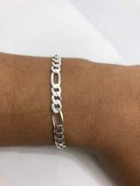 Pulseira Masculina Prata Legítima 925 3/1 6 Mm 22 Cm