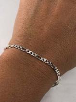 Pulseira Masculina Prata Maciça 925 Modelo 3 E 1 - 3 Mm Pulseira Masculina Prata Maciça 925 Modelo 3 E 1 - 3 Mm