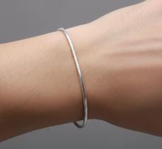 Pulseira Masculina Prata Ultra Fina Grumet Flat Inoxidável Pulseira Masculina Prata Ultra Fina Grumet Flat Inoxidável