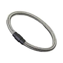 Pulseira Masculina Premium De Aço Inoxidável Com Fecho Magnético, Acessório Casual Artesanal Estilo