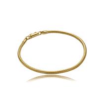 Pulseira Masculina Rabo de Rato Canhão Banho Ouro 18k 24cm Pulseira Masculina Rabo de Rato Canhão Banho Ouro 18k 24cm
