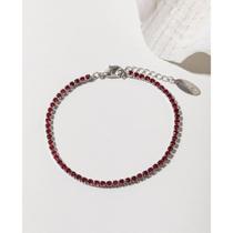 Pulseira Masculina Riviera Vermelho Prateado