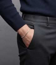 Pulseira Masculina Ultra Fina Grumet Flat Aço Inoxidável