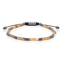 Pulseira Masculina West Coast Jewelry - Pedra Picture Jasper