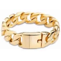 Pulseira Masculinha 18k Banhada a Ouro 18k Grossa Bonita