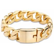 Pulseira Masculinha 18K Banhada A Ouro 18K Grossa Ostentacao