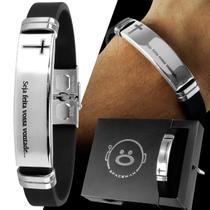 Pulseira Masculino aço inox pai nosso envio 24h presente