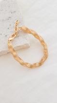 Pulseira Maxi Elos Torcidos Ondulado Banho Ouro 18k Delta Joias