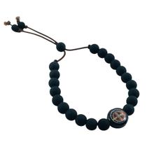 Pulseira Medalha de São Bento Emborrachada Elástica Preta 6 mm