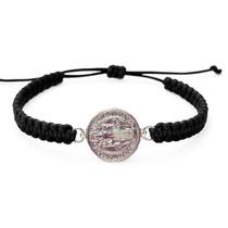 Pulseira Medalha São Bento Dupla Face 1,5 Cm Ajustável