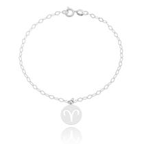 Pulseira Medalha Signo De Aries Prata 925