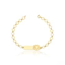 Pulseira Melindrosa Infantil com Gatinha em Ouro 18K