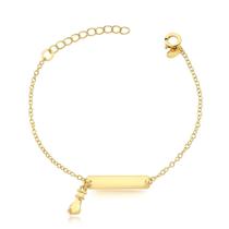Pulseira Melindrosa Infantil Pingente Figa Folheada A Ouro