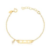Pulseira Melindrosa Infantil Trabalhada Folheada A Ouro Pulseira Melindrosa Infantil Trabalhada Folheada A Ouro