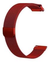 Pulseira metal aço milanese para relógio smartwach magnética 20mm cor:vermelho Pulseira metal aço milanese para relógio smartwach magnética 20mm cor:vermelho