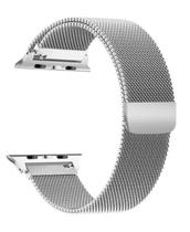 Pulseira Metálica Aço Inox 42/44mm c/ Fecho Magnético Cor Prata
