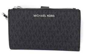 Pulseira Michael Kors Jet Set Travel com zíper duplo preta/prata