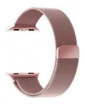 Pulseira Milanese Aço Compativel Applewatch - Rosa Claro