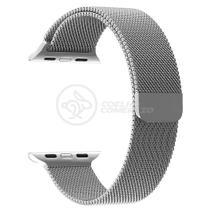 Pulseira Milanese de Aço de Ferro Smartwatch 42mm e 44mm Em Aço Inoxidável - Prata