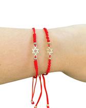 Pulseira Minha Estrela de David, Trançada Vermelha, Bijuteria Israel Pulseira Minha Estrela de David, Trançada Vermelha, Bijuteria Israel