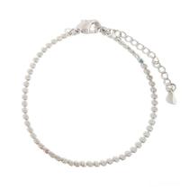 Pulseira Mini Bolinhas Achatadas Banhada a Ródio - Semijoia Hipoalergênica