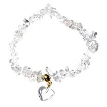 Pulseira Mini Coração Pedra Cristal Cascalho Silicone Pulseira Mini Coração Pedra Cristal Cascalho Silicone